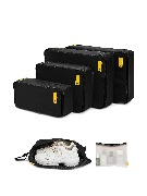 MOKOBARA Solid Set of 6 Packing Cubes Shoe Bag Black