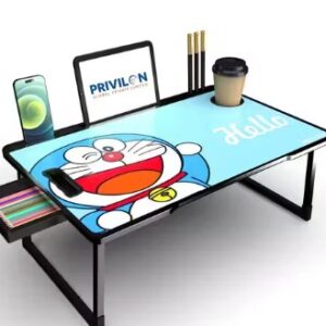 Private Label Foldable Wooden Mini Laptop Table for Bed Study Table with Drawe