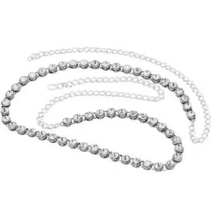 Private Label Dimond Stone work Trendy Silver plated Waist Hip Belt For Women