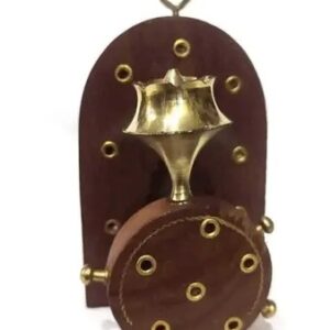 Private Label Sanvi Creation Mart Wooden Incense Holder Wooden and Brass Work agarbatti Holder for Wall Hanging Wooden Brass Incense Holder Brown
