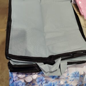 Private Label B5 Industries Blanket organizer for under storage with side handles Wardrobe Clothes covers Closet Organizer and Storage Foldable Clothing Storage Bag for Clothes Comforter Underbed Storage 3 Grey