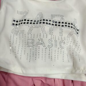 Private Label Girls 22 Size Top Skirt Set White Pink Colour