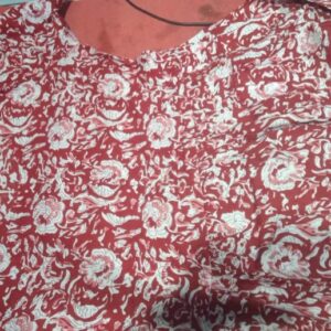 Private Label Maroon Cotton Printed Gown L Size