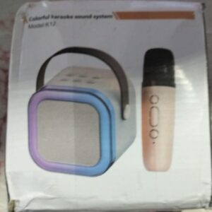 K12 Speaker Machine BluetoothCompatible Wireless Karaoke Mic Speaker MultiCompatibility Modes RGB Lights Pink