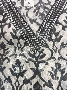 Private Label Womens black white s Size cotton kurti