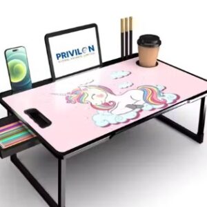 Private Label Foldable Wooden Mini Laptop Table for Bed Study Table with Drawer Tablet