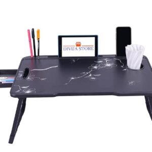 Private Label Laptop Table Study Table Premium Foldable Wooden Mini Laptop Table Black