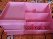 Private Label Vr Desktop Cosmetic Box Jewelry Holder Bathroom Vanity Dressing Pink Colour