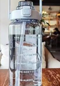 Private Label Transparent Motivational Water Bottles with Time Marker Minor Damage 2000 ml
