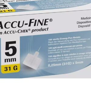 Accu Chek AccuFine Insulin Pen Needles 100 NoS 31g X 5mm