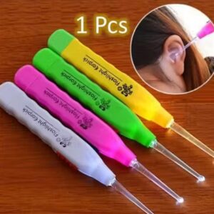 Private LabelEar Pick Earwax with LED Light Cleaning and Removal Tool Curette Store Extra Extensions in Rear Better Accuracy and Precision Earpick Multicolour PACK OF 1