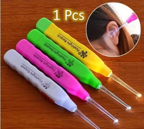 Private LabelEar Pick Earwax with LED Light Cleaning and Removal Tool Curette Store Extra Extensions in Rear Better Accuracy and Precision Earpick Multicolour PACK OF 1