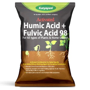 Katyayani Activated Humic Acid Fulvic Acid 98 Fertilizer for Crop Nutrition Root Growth 800g