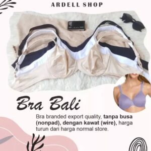 Private Label BRA BALI 3353 NONPAD WIRE BH WANITA TANPA BUSA DENGAN KAWAT FULL COVERAGE BIGSIZE JUMBO MULTI COLOUR SIZE FREE PACK OF 3