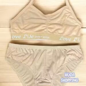 2piece innerwear settwo stylish sports bras with matching pantieswirefree nonpadded designelastic underband with Love Life Innerwear