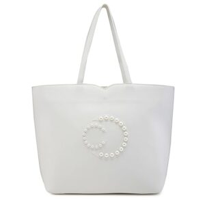 Caprese Cloud Tote Bag Medium for Women With 14 Inch Laptop Compatible White