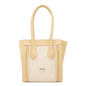 Caprese Georgia Satchel Bag Medium Stylish Self Designed Handbag for Women with Shoulder Strap Brown