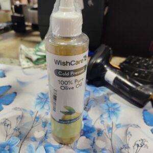 WishCare 100 Pure Premium Cold Pressed Olive Oil for Hair Skin 200ml