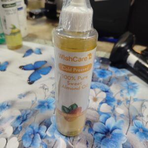 WishCare Pure Cold Pressed Sweet Almond Oil for Healthy Hair and Glowing Skin Hair Oil 200 ml