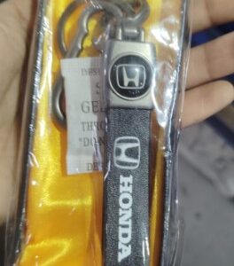 Leather Renault Key ChainKey Ring with Chrome Car Logo