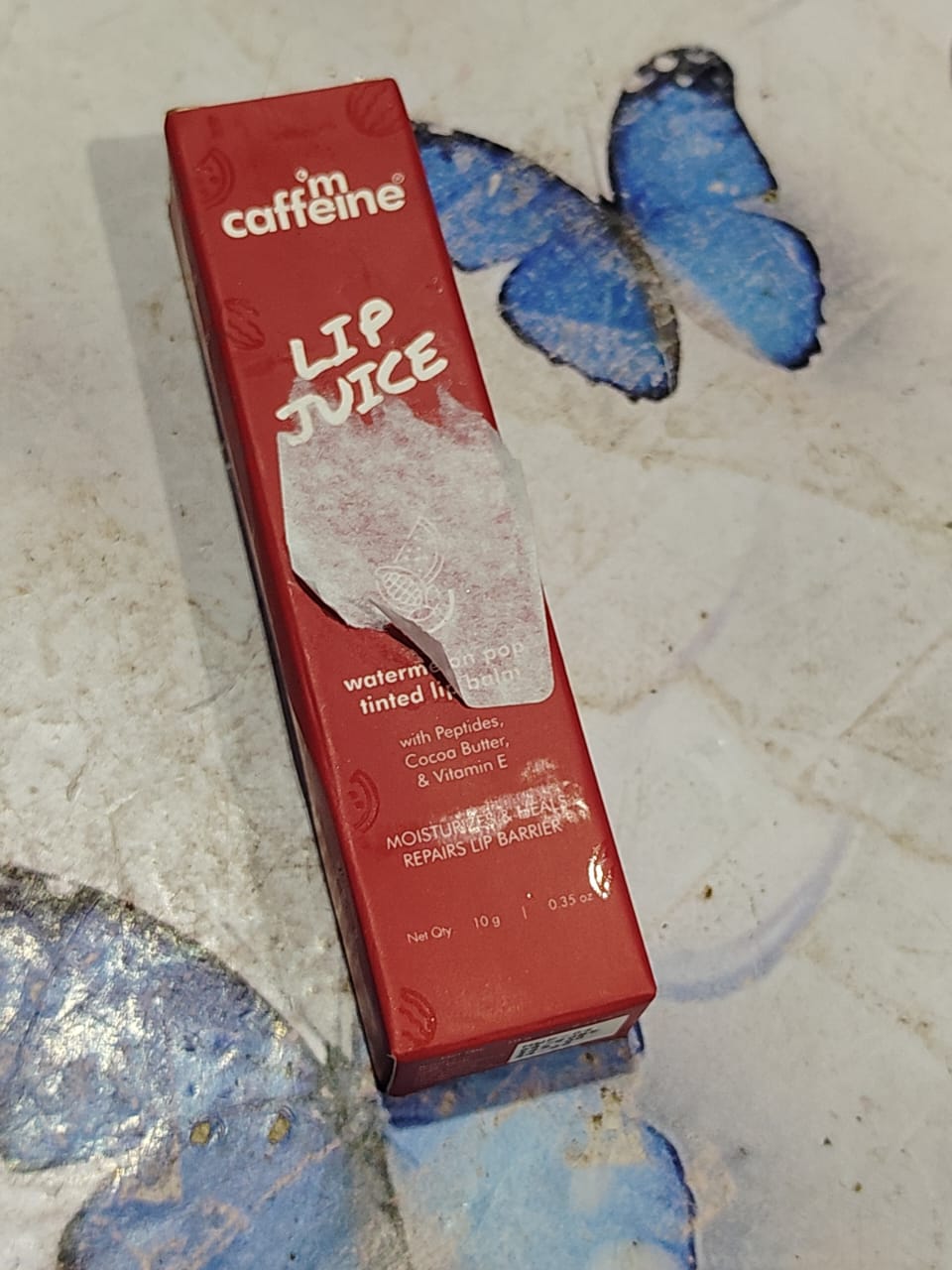 mCaffeine Lip Juice Tinted Lip Balm Berry Blush 24 hrs Moisturization With Peptides Cocoa Butter Vitamin E Heals Dry and Chapped Lips Lip Balm For Women Sheer Pink Tint 10g