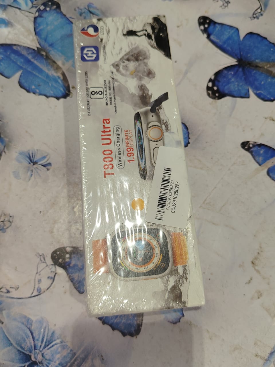 Private Label T800 Ultra Smart Watch for Men Women 1.99 Infinite Display Bluetooth Calling Wireless Charger Included IP67 Water and Dust Resistant Health Monitoring Heart Rate SpO2 Orange Straps