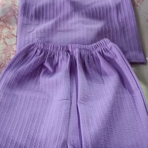 Private Label Baby Girls Top Pants Set Purple Colour 22 Size