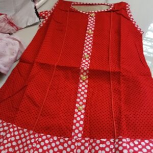 Private Label Cotton Red ALine Dress for Kids with Polka Dot Design 26 Size