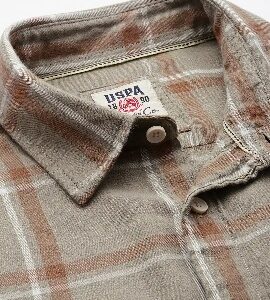 U.S. Polo Assn. Denim Co Pure Cotton Checked Casual Shirt S Size Khaki
