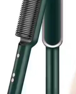 Private Label Smooth Shiny Hair Straightener Brush with Safety Features White Colour