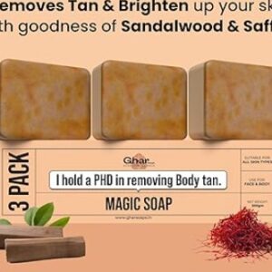 Ghar Soaps Sandalwood And Saffron Magic Soaps For Bath 100 gm Pack Of 3