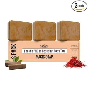 Ghar Soaps Sandalwood And Saffron Magic Soaps For Bath 100 gm Pack Of 3