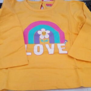 Babyhug Cotton Knit Half Sleeves TShirt Text And Rainbow Print Colour Yellow size 12 to 18 m