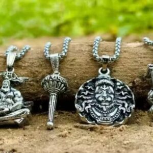 Private Label Lord Hanumanji Pendant Combo Men and woman trending hanuman ji pendant and gada Silver Plated