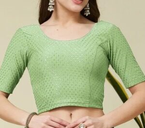 Laxmi Saari U Neck Women Blouse 6 piece light green black grey dark brown pink purple