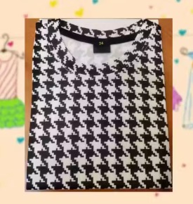 Dream Beauty fashion KIDS CHECKED POLYESTER TSHIRT size xs colour black and white