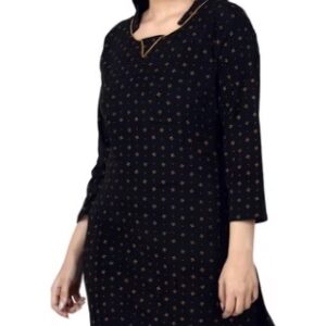 Private Label INDIWEAVES Floral Print Kurti colour black size XL
