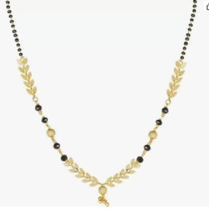 Private Label Metal Mangalsutra Necklace pendant Black bead Chain