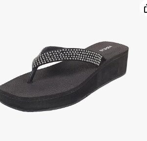 Private Label Women Wedge Heel Sandal Colour Black Size 38