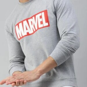 Sporto Marvel Printed Sweatshirt for Men COLOUR GREY SIZE M