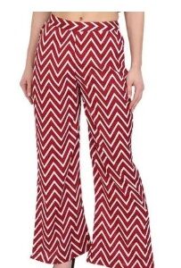 AASA MS Enterprises Casual Wear Zig Zag Print Rayon Palazzo multi colour size M