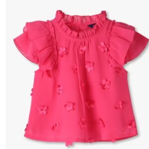 Private Label Girls Floral Applique Top 7 To 8Y Pink Colour