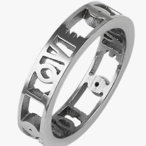 Private LabelVia Mazzini Love Monogram Stainless Steel Proposal Engagement Band Ring for Men and Boys Size 9 Point25 Ring0403