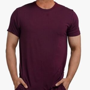 INTERWOVE Mens Bamboo Regular Slim Fit T Shirt M SIZE GRAPE WINE