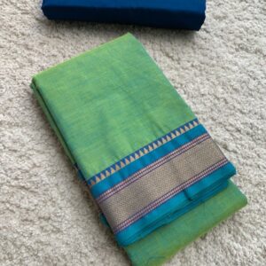 Yoshnas Blueish Green chettinad cotton saree Colour Green