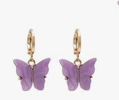 Private Label Beautiful butterfly earrings Purple Colour