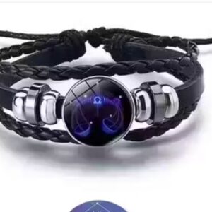 Private Label Tula Rashi Libra Zodiac Sign Leather Bracelet with Adjustable Strap