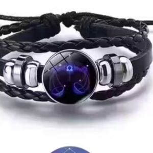 Private Label Tula Rashi Libra Zodiac Sign Leather Bracelet with Adjustable Strap