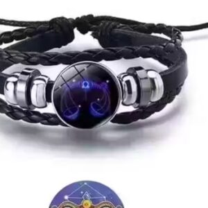 Private Label Tula Rashi Libra Zodiac Sign Leather Bracelet with Adjustable Strap
