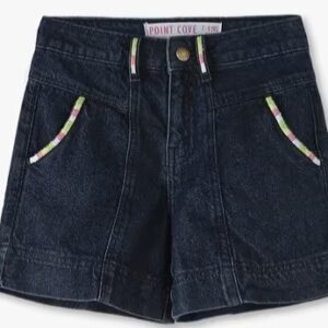 Private Label Girls Lightly Washed Regular Fit Shorts Color Dark Blue Size 11 12Y